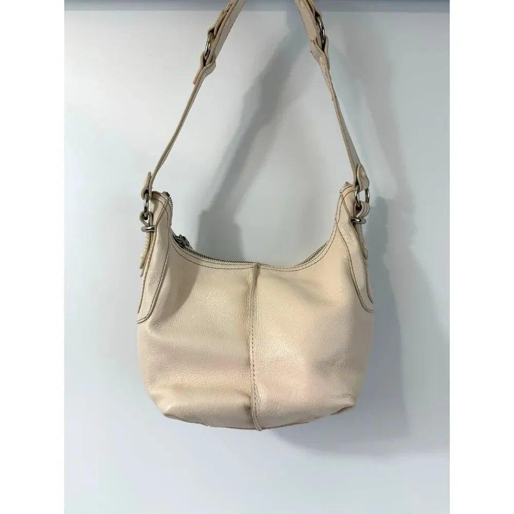 The Sak Mariposa Leather Hobo Shoulder Purse Neutral Chic Boho Bag Zipper - Picture 2 of 10